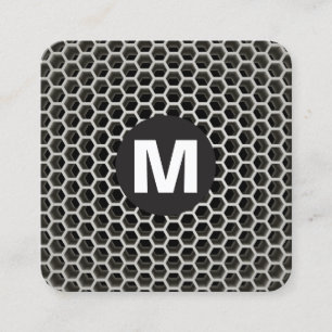 Cartão De Visita Quadrado Monograma da Mancha do Círculo - Calor do Céu