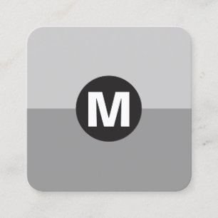 Cartão De Visita Quadrado Monograma da Spot Círculo - Dois Tom 03