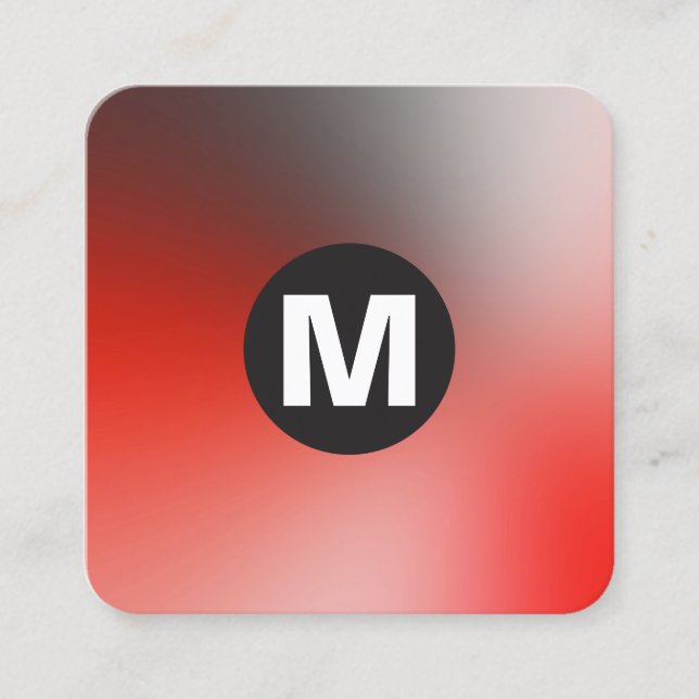 Cartão De Visita Quadrado Monograma da Spot Círculo - Gradientes Moles (Frente)