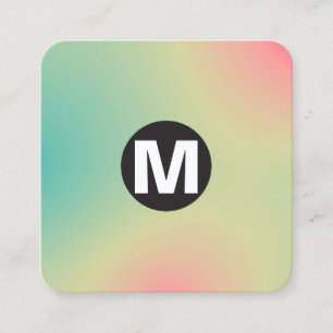 Cartão De Visita Quadrado Monograma da Spot Círculo - Gradientes Suaves Ocup