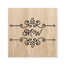 Monograma de Vintagem de Madeira Rústica Simples