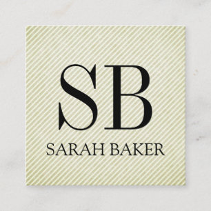 Cartão De Visita Quadrado Monograma e tiras