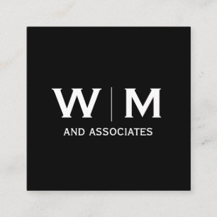 Cartão De Visita Quadrado Monograma Executivo