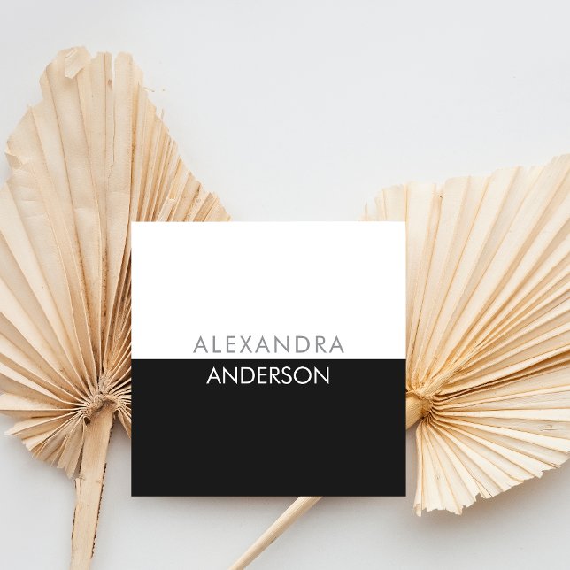 Cartão De Visita Quadrado Monograma Moderno Elegante Mínimo (Elegant Modern Monogram Minimal Square Business Card)