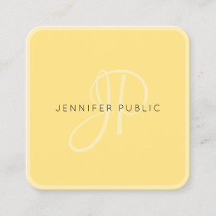 Cartão De Visita Quadrado Monograma Moderno Elegante Personalizado Template