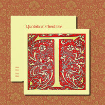 Monograma ornamentado antigo - T maiúsculo Quadrad