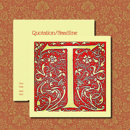 Cartão De Visita Quadrado Monograma ornamentado antigo - T maiúsculo Quadrad