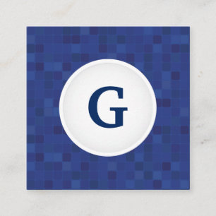 Cartão De Visita Quadrado Monograma personalizado com padrão de pixel do mos