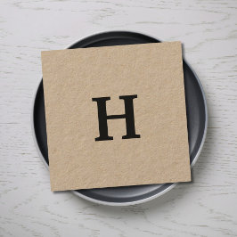 Cartão De Visita Quadrado Monograma preto mínimo Elegante profissional