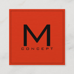 Cartão De Visita Quadrado Monograma Professional Elegante Vermelho Moderno
