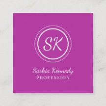 Monograma Profissional de Script Rosa Escuro Elega