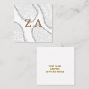 Cartão De Visita Quadrado monograma simples e mínimo de ouro personalizado c
