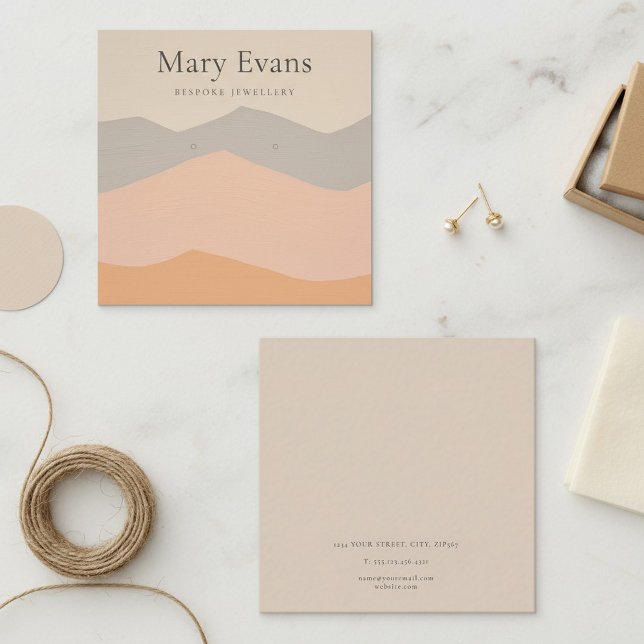 Cartão De Visita Quadrado Montanhas pastel de estilo Kraft Enrelaçando placa (Criador carregado)