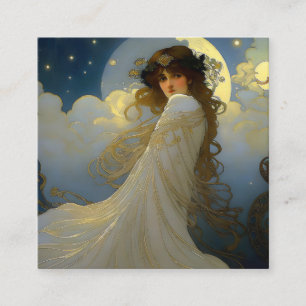 Cartão De Visita Quadrado Moon Goddese