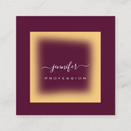 Cartão De Visita Quadrado Mostarda Borgonha. Makeup Artist White Social Medi
