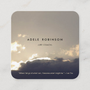 Cartão De Visita Quadrado ©Motivation Auto-falante Life Coach Silver Links
