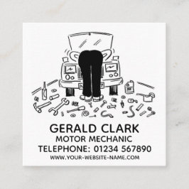 Cartão De Visita Quadrado Motor mecânico