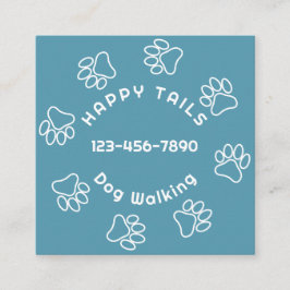 Cartão De Visita Quadrado Motoveleiro moderno - Passeata do Cachorro - Círcu