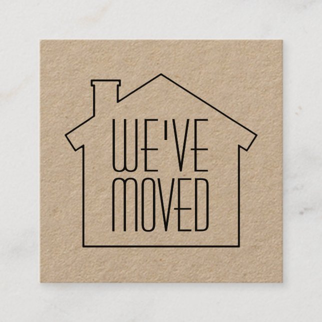 Cartão De Visita Quadrado Movimentamos o novo gabinete de mudança de endereç (Frente)