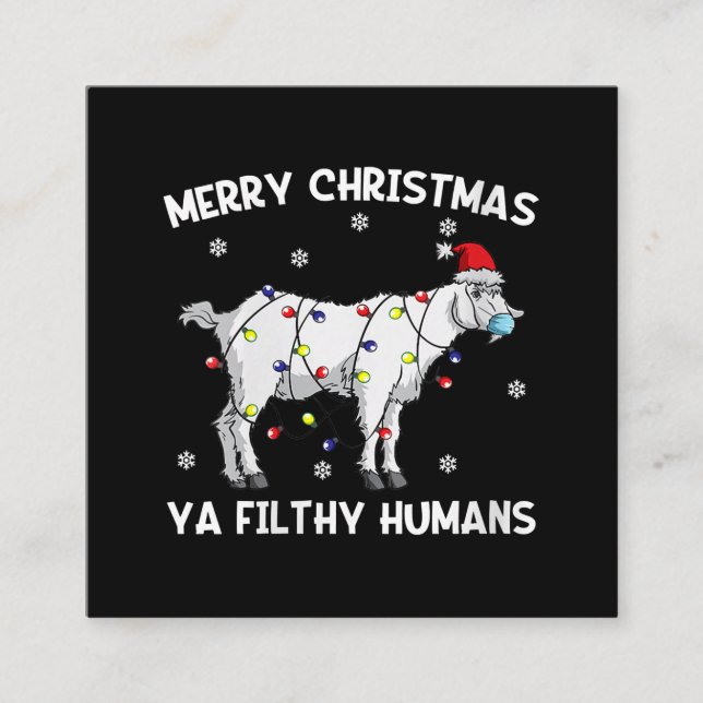 Cartão De Visita Quadrado Mulheres Feliz Natal Papais noeis De Capuz Com Más (Frente)