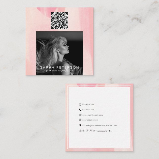 Cartão De Visita Quadrado Na moda fotografia modelos de código QR dançarinos (Frente/Verso)