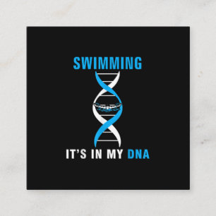 Cartão De Visita Quadrado Nadar É No Meu DNA, Engraçado Swimer, Nadar Lega