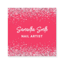 Nail Artist Hot Pink Glitter Salon