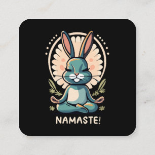 Cartão De Visita Quadrado namaste coelho yoga coelho meditação