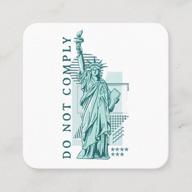 Cartão De Visita Quadrado Não cumprir (Frente)