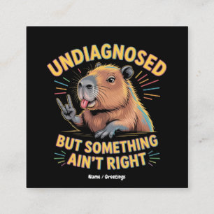 Cartão De Visita Quadrado Não diagnosticado, mas algo não é certo, Capybara