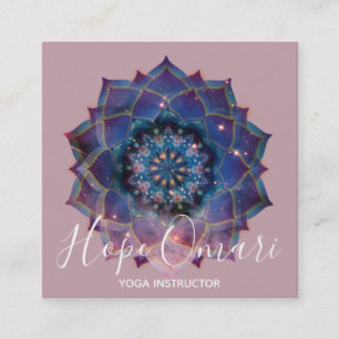 Cartão De Visita Quadrado Nebulosa em Flor Mandala