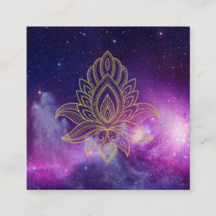 Cartão De Visita Quadrado Nebulosa sagrado da galáxia cósmica de Hamsa do