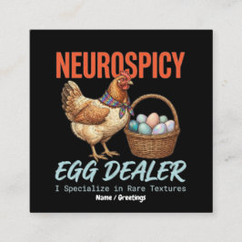 Cartão De Visita Quadrado Negociante de Ovos Neurotemperamental Texturas Rar