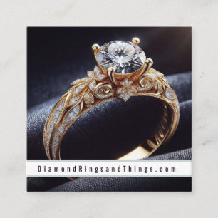 Cartão De Visita Quadrado Negócio de Anel de Diamante Online Designer de Joi