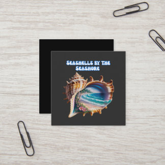 Cartão De Visita Quadrado Negócios exclusivos e modernos do Seashells
