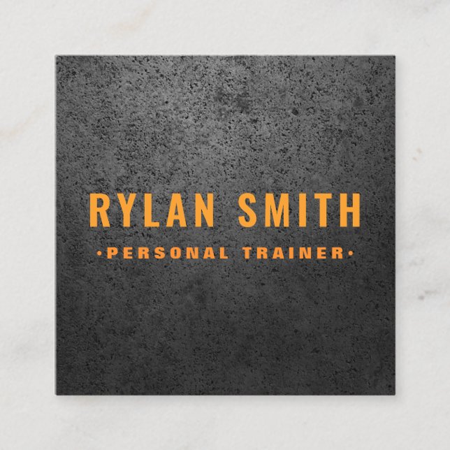 Cartão De Visita Quadrado Negrito escuro duro, moderno (Frente)