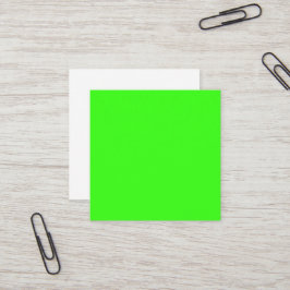Cartão De Visita Quadrado Neon Green Custom Business Card