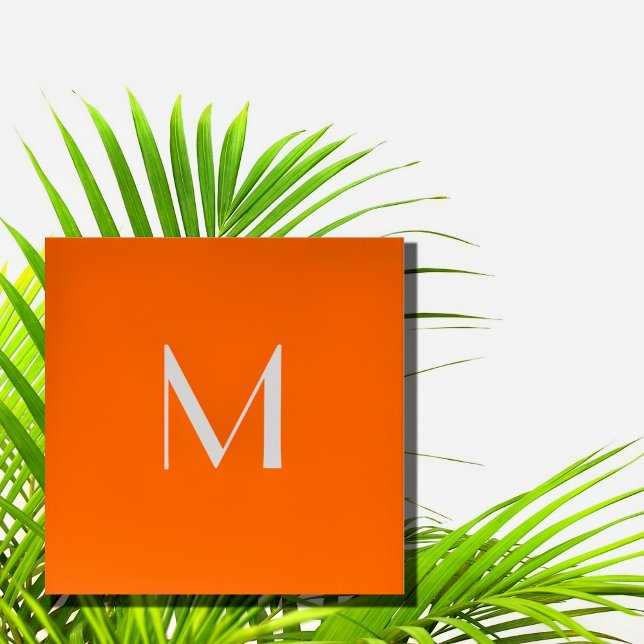 Cartão De Visita Quadrado neon laranja - adicionar monograma (Criador carregado)