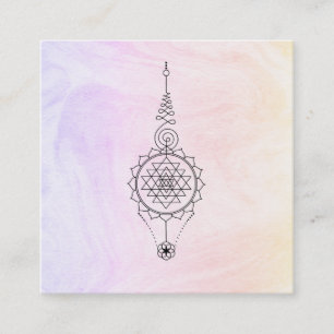 Cartão De Visita Quadrado *~* Nirvana Pastel Marble Reiki Salva Ombre