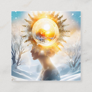 Cartão De Visita Quadrado No inverno, o sol não é tão forte quanto é d
