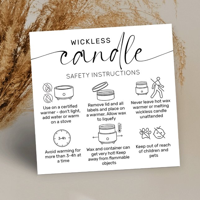 Cartão De Visita Quadrado No Wick Flameless Candle Care Elegant Thank You (Criador carregado)