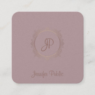 Cartão De Visita Quadrado Nome do Script de Caligrafia Luxuriosa: Modelo mod