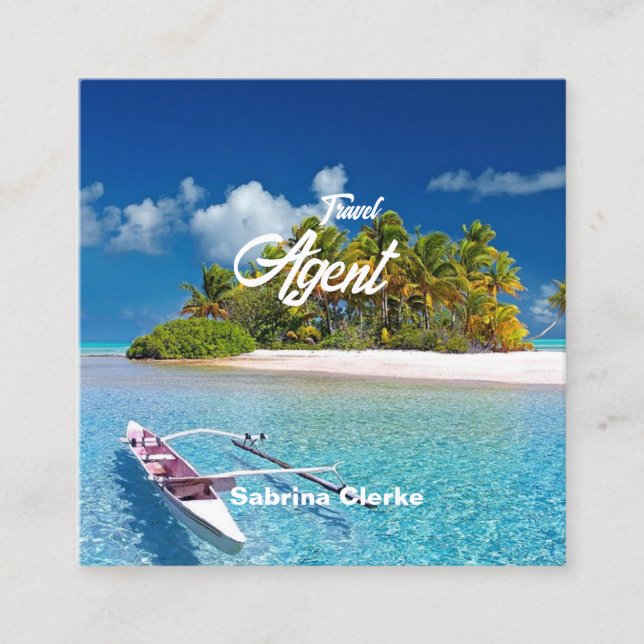 Cartão De Visita Quadrado Nome personalizado da ilha de Natal (Frente)