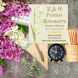 Cartão De Visita Quadrado Noruega Sage Drooping Lily