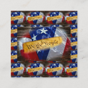 Cartão De Visita Quadrado Nós, A Bandeira Americana Da Pessoas