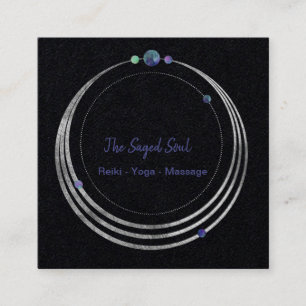 Cartão De Visita Quadrado Nova Era Espiritual e Geométrica Metafísica