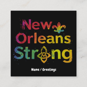Cartão De Visita Quadrado Nova Orleans Forte 2025 Inspirando Orgulho de NOLA