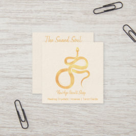 Cartão De Visita Quadrado Novo Cobra oculto do Compro de idade Dourada