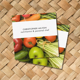 Cartão De Visita Quadrado Nutricionista original dos vegetais