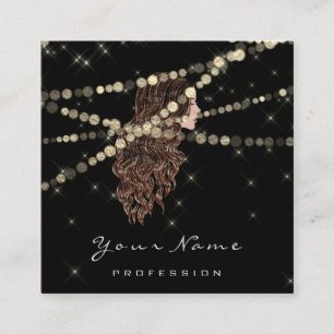 Cartão De Visita Quadrado O cabeleireiro da composição chicoteia o preto